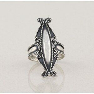 Sterling Silver Ring Swirl Rope Design Size 10